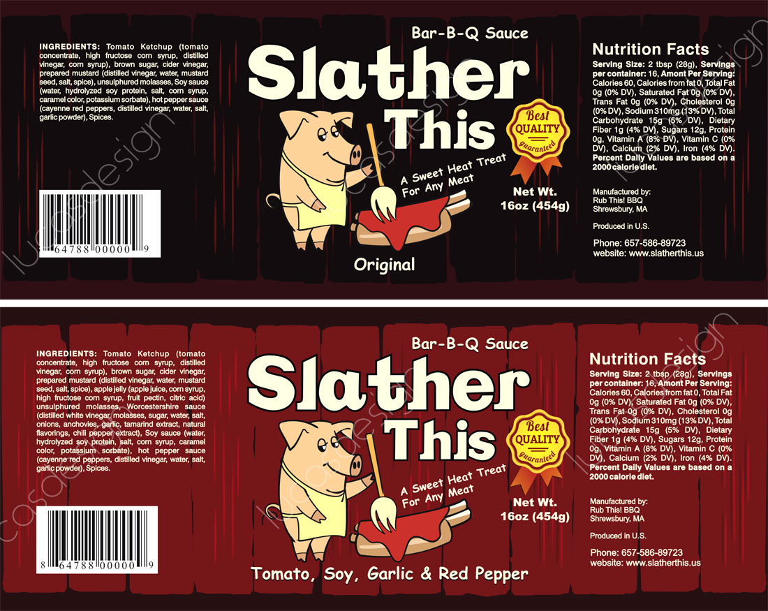 eticheta sos bbq creatie personaj