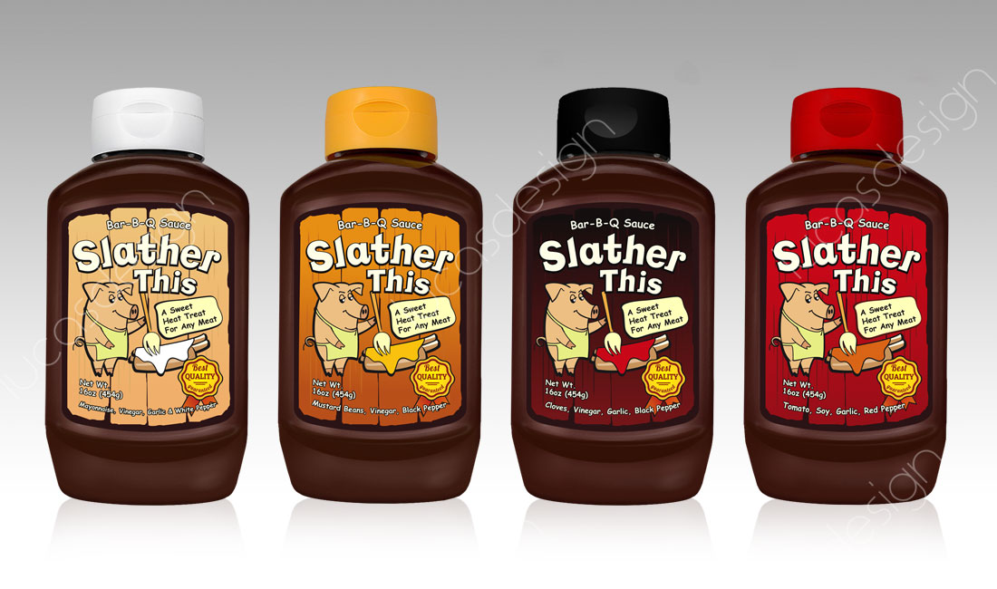 eticheta sos bbq creatie personaj