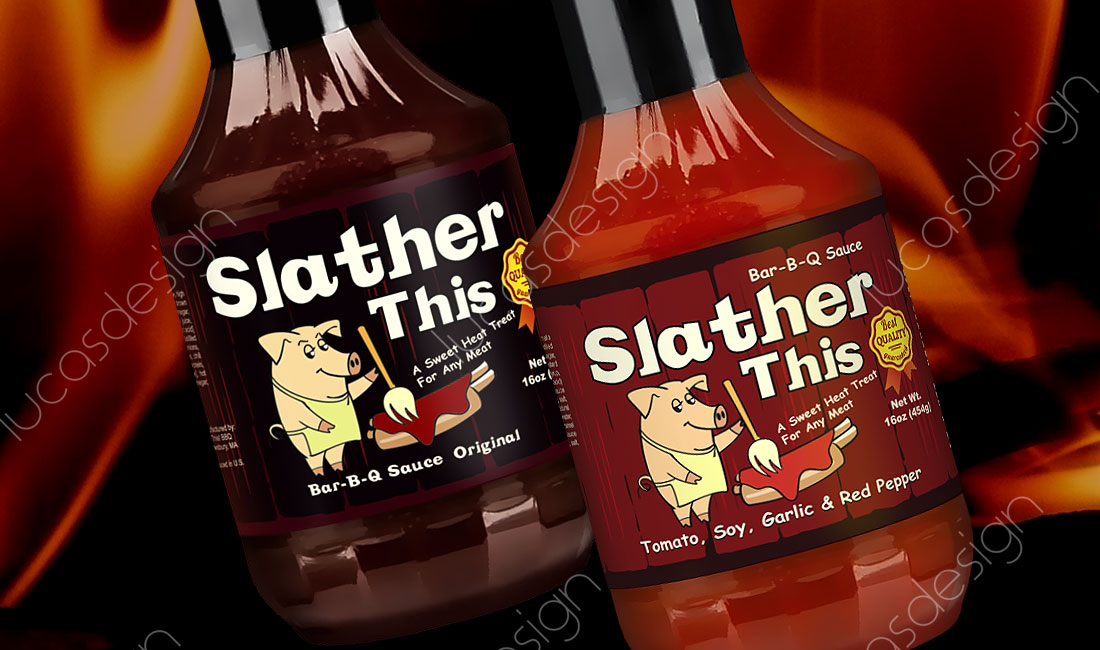 eticheta sos bbq creatie personaj