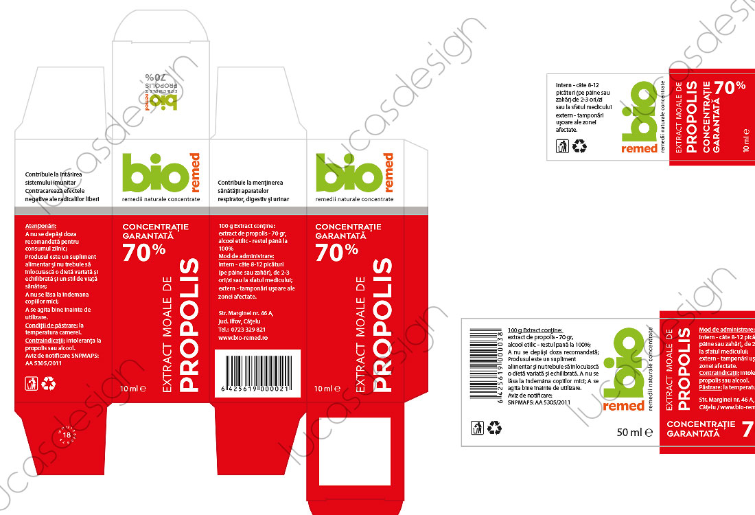 design brand apicole bioremed - print ambalaj tinctura de propolis