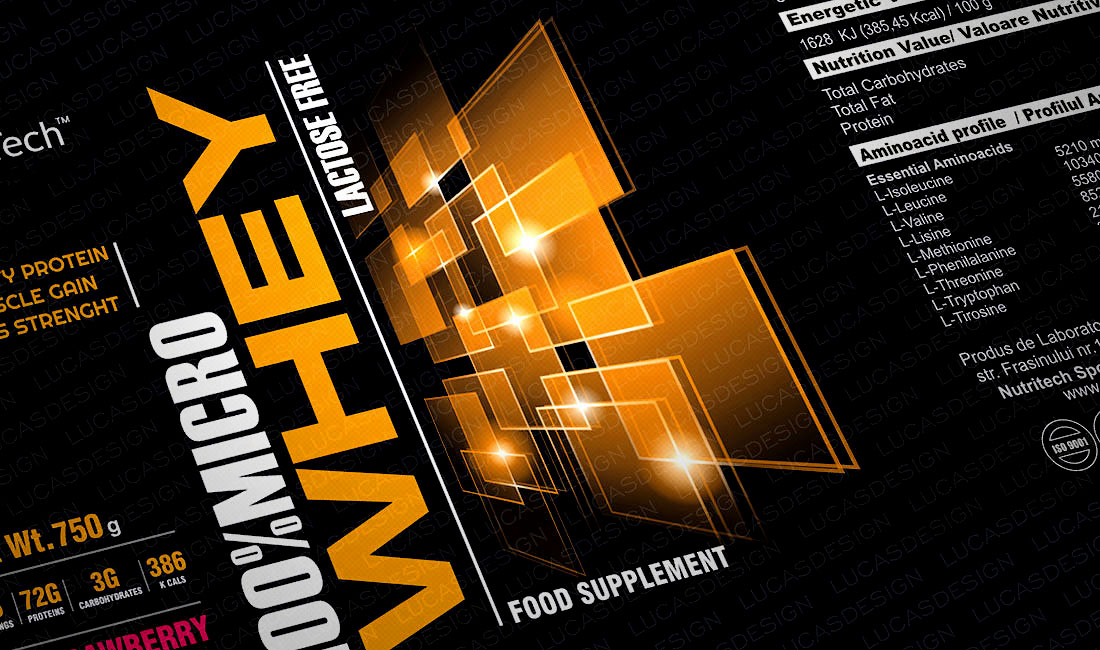 Nutritech / Design Eticheta suplimente pentru sportivi culturism fitness